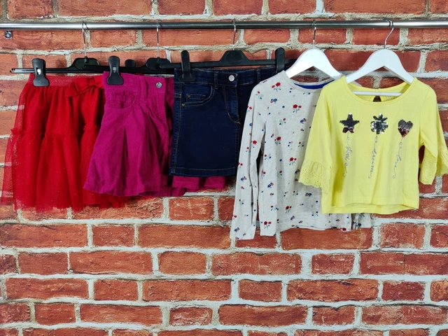PACCHETTO RAGAZZE ETÀ 4-5 ANNI FAT FACE M&S ecc GONNA TOP T-SHIRT DENIM TUTU 110CM