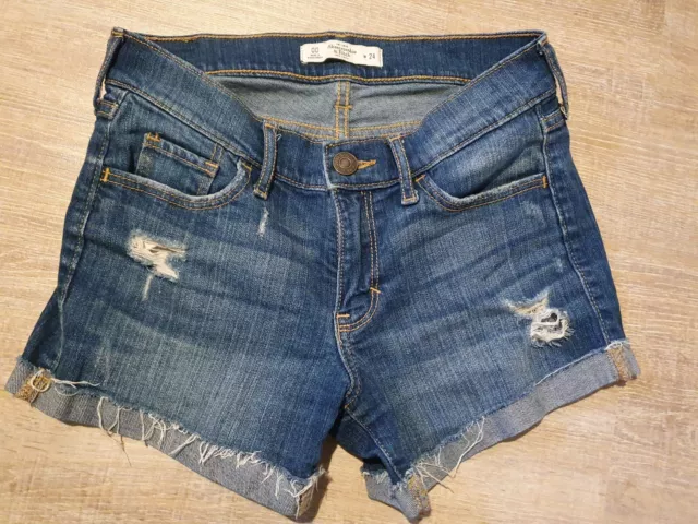Jeans kurz Shorts hotpants Abercrombie & Fich Gr. XS / 24 blau