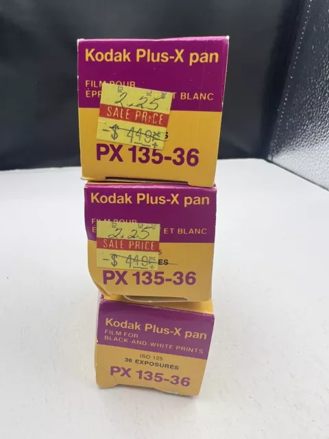 Kodak Plus-X Pan Film PX 135-36 Black & White Expired Mar 1986, Sealed New, 3 Pc