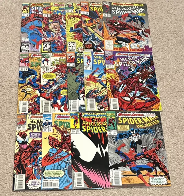 Maximum Carnage Full Set Part #1-14 1993 - Marvel Spider-Man Carnage Venom NM 🔥