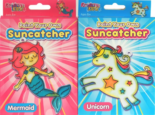 Paint Your Own Suncatcher Kit Unicorn Or Mermaid sun Catcher age 3+