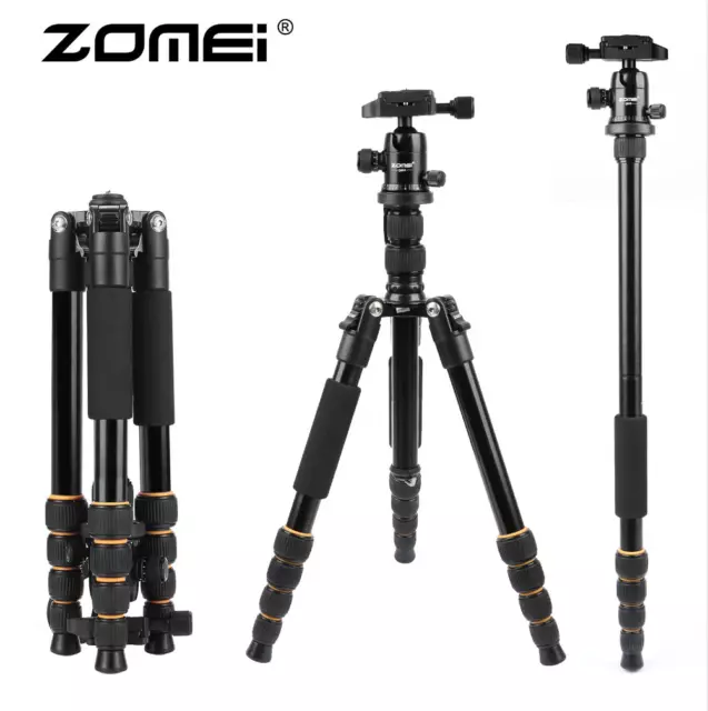 ZOMEI Portable Professional Q666 Tripod Monopod&Ball Head Travel for DSLR Camera