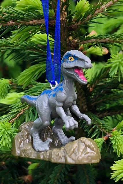 JURASSIC WORLD BLUE The Velociraptor Dinosaur Micro Xmas Tree Decoration 8.49 PicClick UK