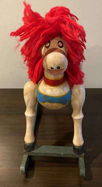 Vintage Price Hand Painted Wooden Rocking Horse RARE