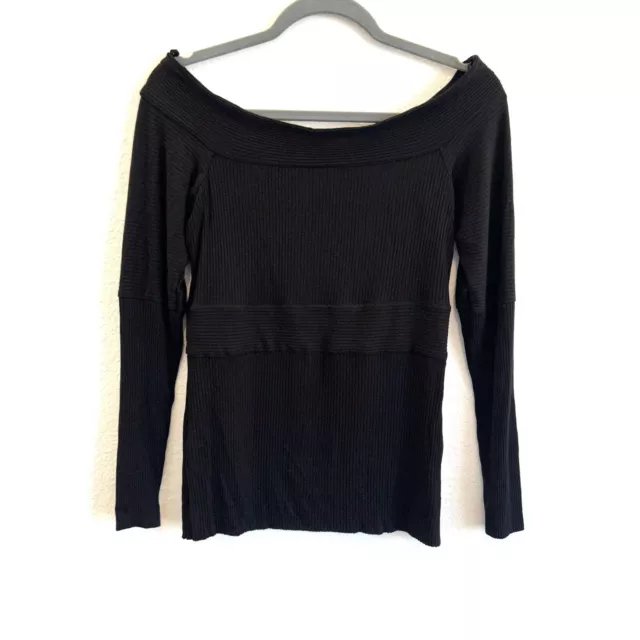 Bailey 44 Ribbed Off Shoulder Top Black Size Large Women's