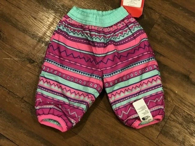 NWT North Face Infant Rev Perrito Puffer Pants sz 0-3 MOS Surf  17077-78/17249