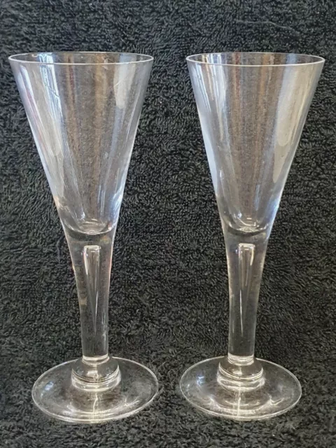 🔶️2 Frank Thrower Wine Glass Danish Modern Crystal Dartington Sharon England