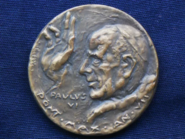 1969 Italy VATICAN official bronze MEDAL Pope PAOLO VI Montini Anno 7