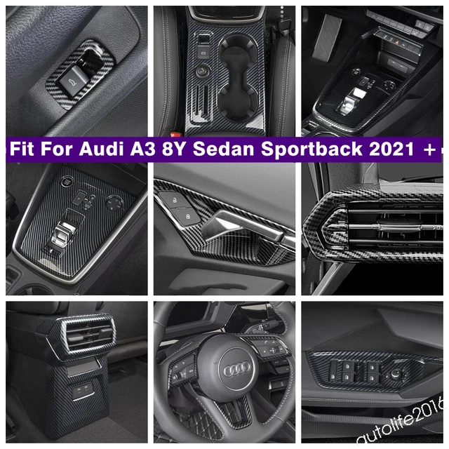 Carbon Fiber Accessories AC Outlet Trim For Audi A3 8Y Sedan Sportback 2021 2022