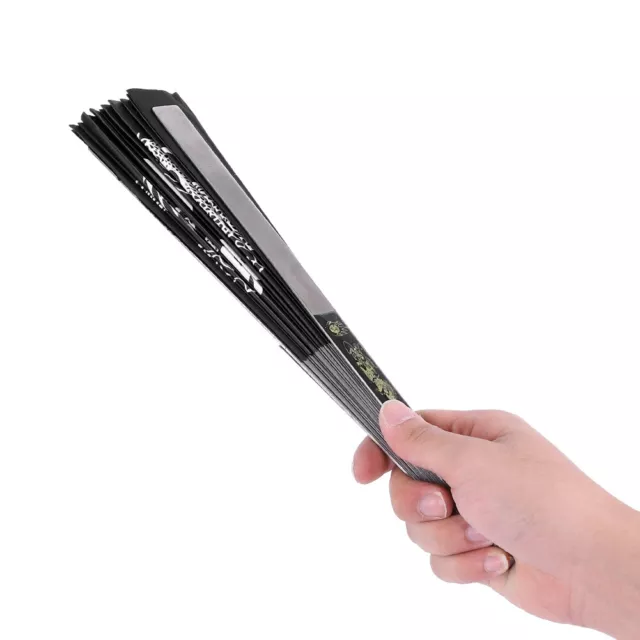 Large Folding Black Hand Fan Chinese Tai Chi Fan for Men Women Performance Dance