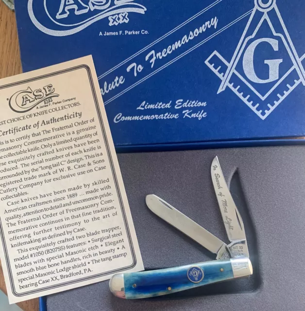 Case Masons Smooth Blue Mini Trapper Knife Never Used In Box #B207 Ss  D3