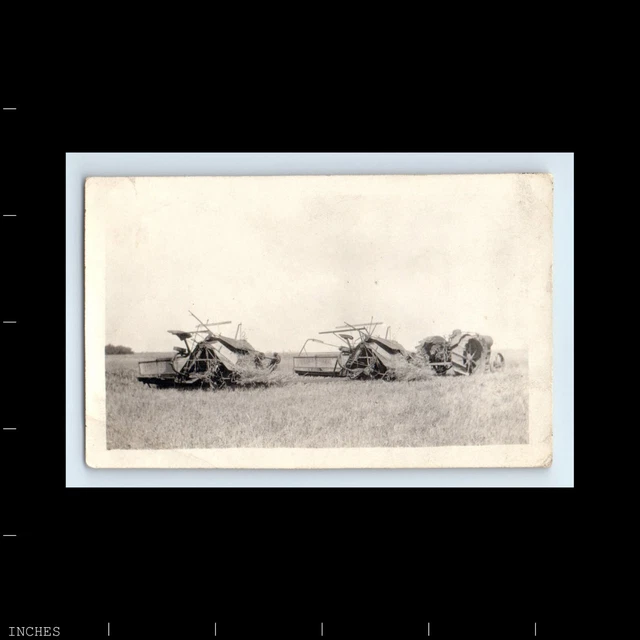 Old Vintage Photo GIANT FARM TRACTOR TOWING FARMING EQUIPMENT