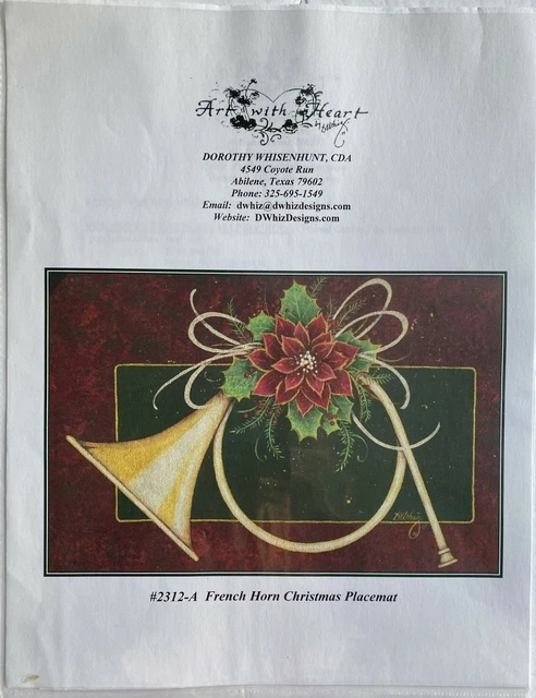 Patrón de mantel de Navidad con corno francés pintura de tole artes y oficios