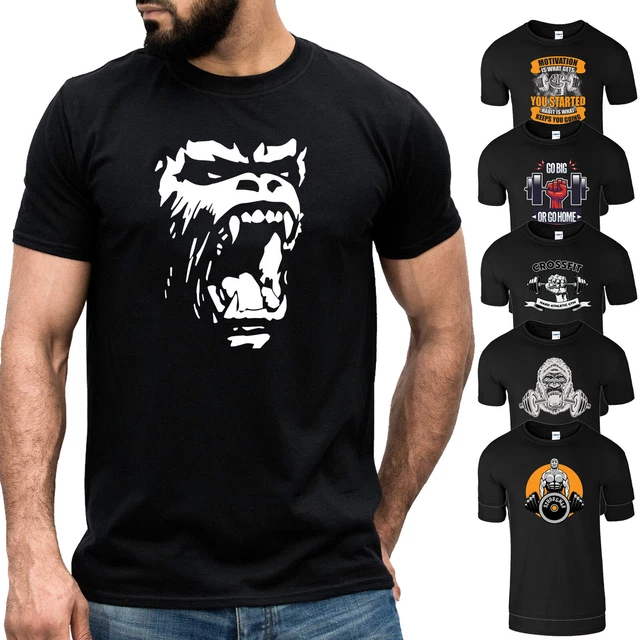 Mens Adult Gym Bodybuilding T-Shirt Muscles Lifting Workout Top Training Tee