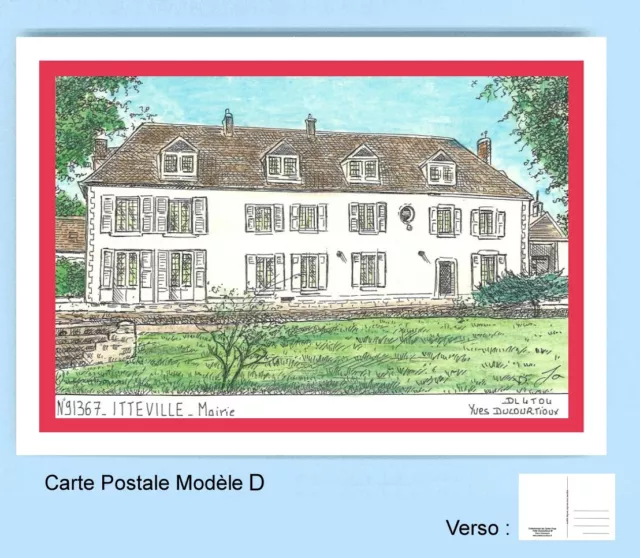 CP D 91367 CARTE POSTALE DESSIN tour rouge 91 ITTEVILLE