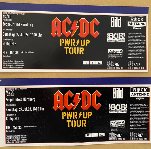 AC/DC POWER UP TOUR 2024 2 x Ticket für Nürnberg 27.07.2024 EUR 332,00 PicClick DE