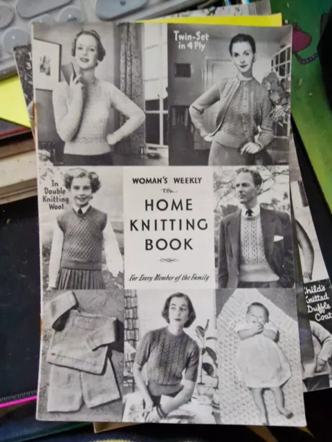 Knitting Patterns "Home knitting book"  Woman's Weekly  c1950's Vintage