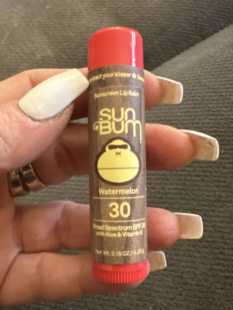SUN BUM Watermelon Lip Balm SPF 30 Sunscreen Tinted Moisturizer Chapstick NEW