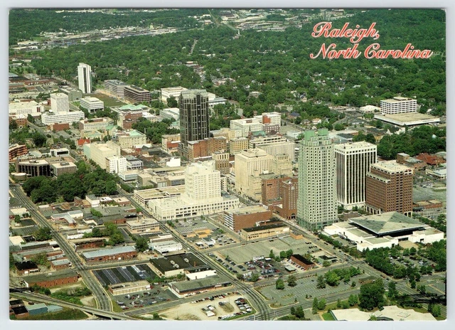 Postcard NC Raleigh North Carolina Aerial View