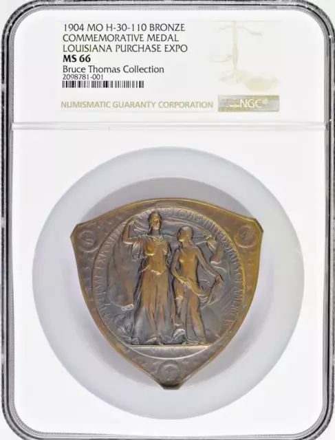 1904 Mo H-30-110 Bronze Commemorative Medal Louisiana Purchase Expo Ngc Ms 66