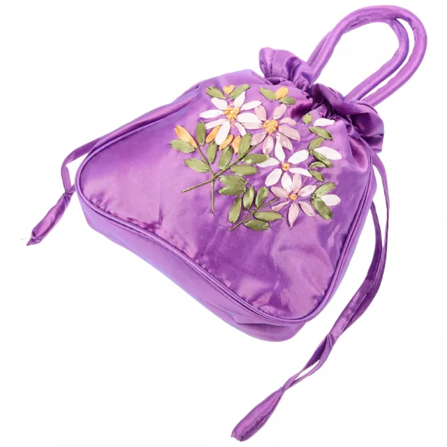 Drawstring Hanfu Mobile Phone Bag (violet) Clutch Silk Miss