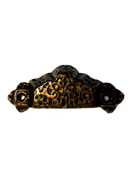 Solid Brass Eastlake Style Drawer Cup Pull Reproduction 4" W Oil Rubbed Bronze