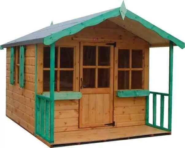 10x6 CHILDRENS WOODEN T&G PLAYHOUSE 10FT X 6FT WENDY HOUSE KIDS OUTDOOR COTTAGE