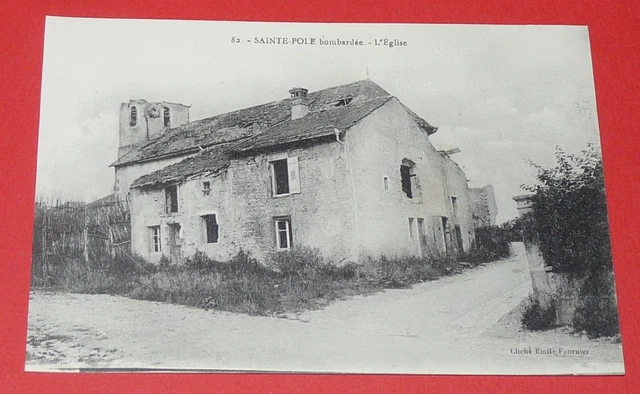 Cpa Postcard War 14-18 Saint-Pole 54 Bombing The Church