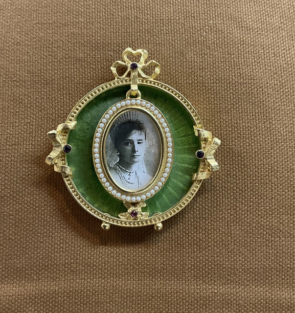 Faberge Imperial Collection Mini Arch Ornament Photo Frame, Enamel & Crystals