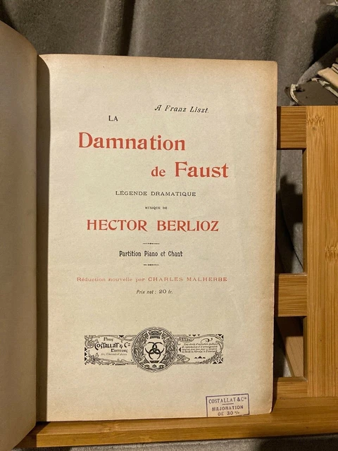 Hector Berlioz La Damnation de Faust partition chant piano ancienne Costallat