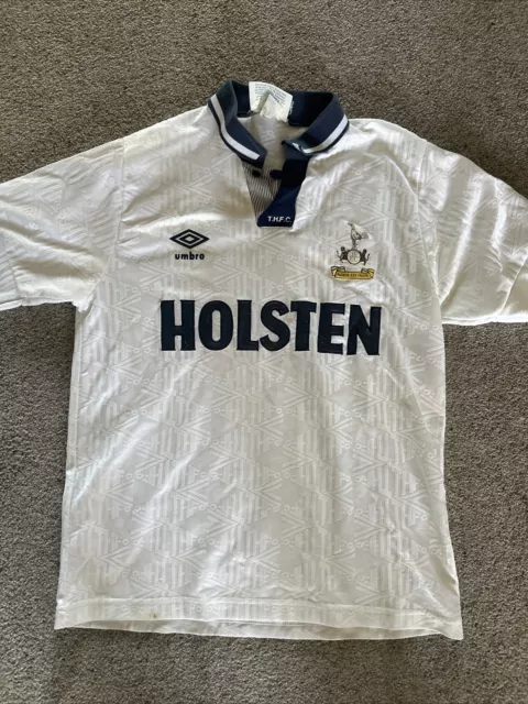 Vintage Tottenham Hotspur 1991-93 White Home Size Small Football Shirt