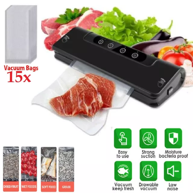 Vacuum Sealer Machine Fresh Food Storage Saver Bags Rolls With Built-in Cutter