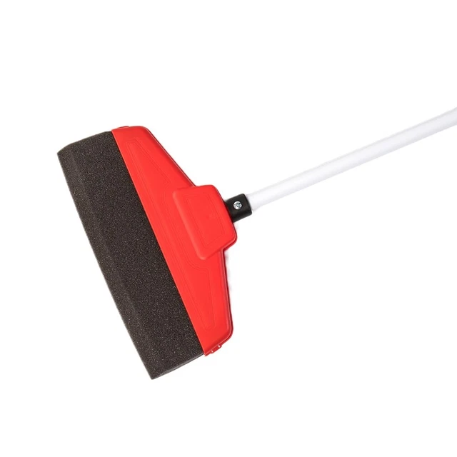 Electrostatic Dust Broom Plastic Rod Polyurethane Foam Brush Red