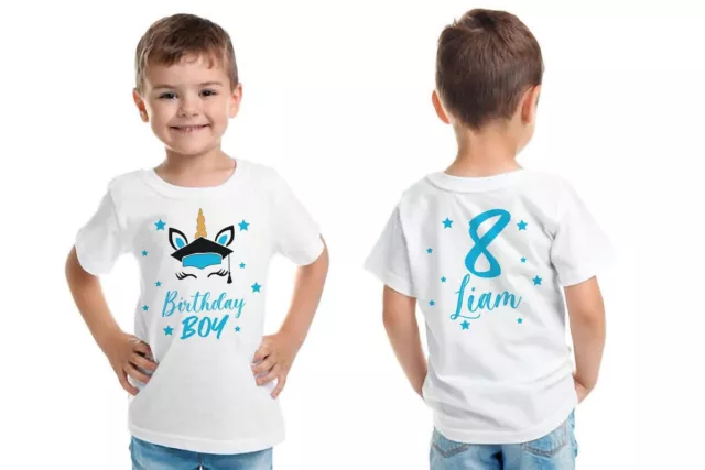 Personalisiertes Geburtstag T-Shirt Kinder Einhorn Kinder Kleinkind Baby inspiriert 3
