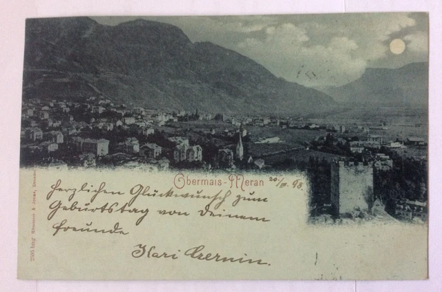 f560  CARTOLINA  OBERMAIS - MERAN 1898++++