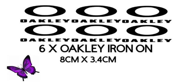 BRAND NEW 6 x OAKLEY LOGO IRON ON HEAT TRANSFER VINYL DECAL SPORT (3)