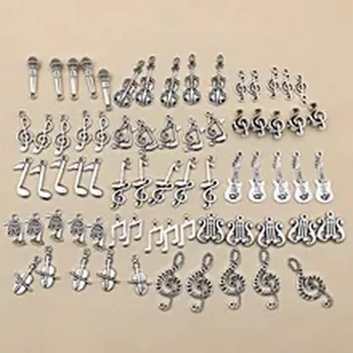 Musical Instruments Charms - Guitar Metal Pendants Jewelry Making Supplies 10/20 2