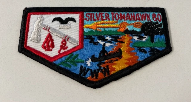 Boy Scout OA 80 Silver Tomahawk Lodge Flap F-5b Early Flap