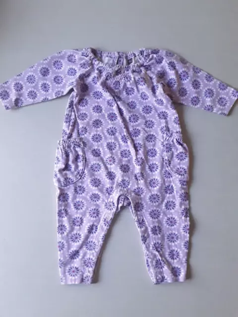 Tea Collection Baby Girl's Geo Floral Romper Size 0-3 Months Lilac Purple