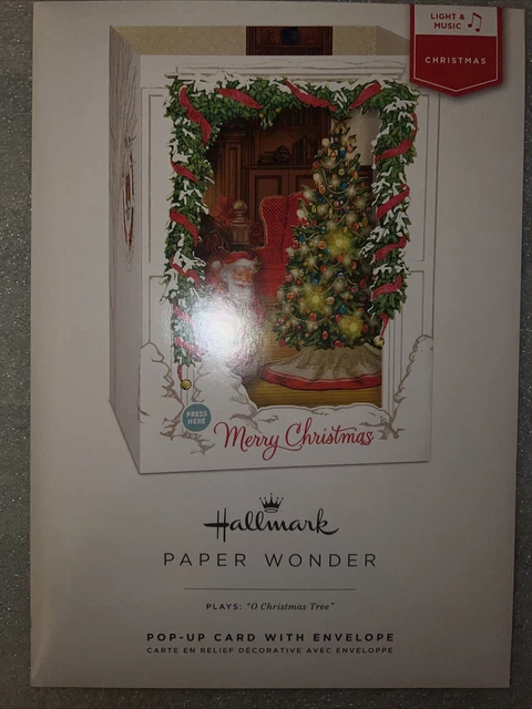 Hallmark (Paper Wonder) 3D Large “Light & Music” Pop-Up “Christmas” Card
