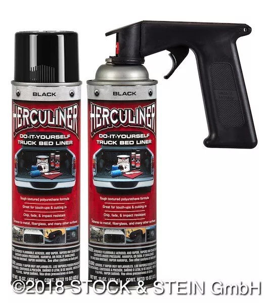 Beschichtungsfarbe 2 Spraydosen inkl. 1 Handgriff von HERCULINER in schwarz