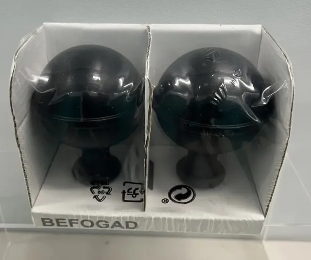 Befogad Ikea New Sealed 102.801.23 Black Metal Spherical Finals For Curtain Rods
