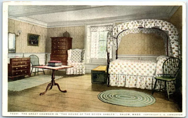 Postcard The Great Chamber In "The House Of The Seven Gables" - Salem, MA