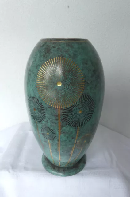 WMF Ikora Vase Metall Paul HAUSTEIN Art Deco 20er Jahre Kupferoxyd  25 cm