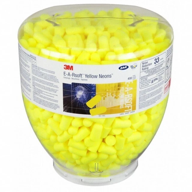 3M Uncorded Ear Plugs, 33dB Rated, Disposable Tapered Shape, PK 400 391-1005