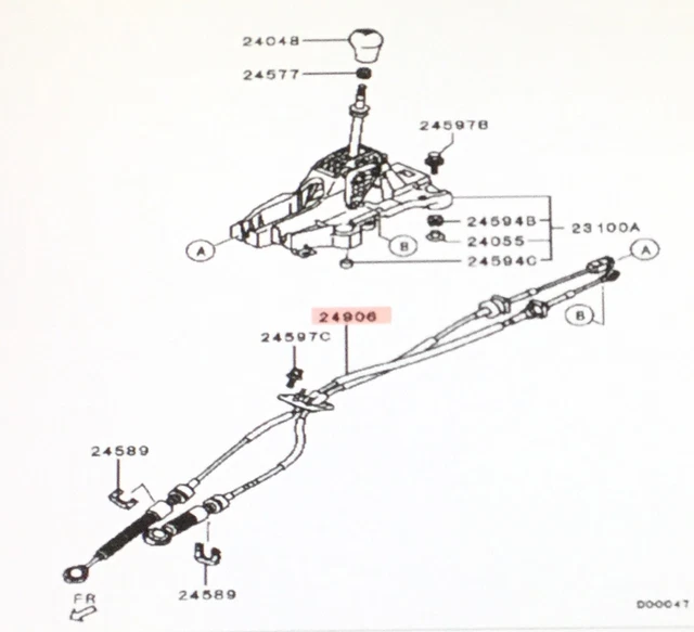 GENUINE MITSUBISHI NEW Manual Transmission Stick SHIFT CABLE Lancer
