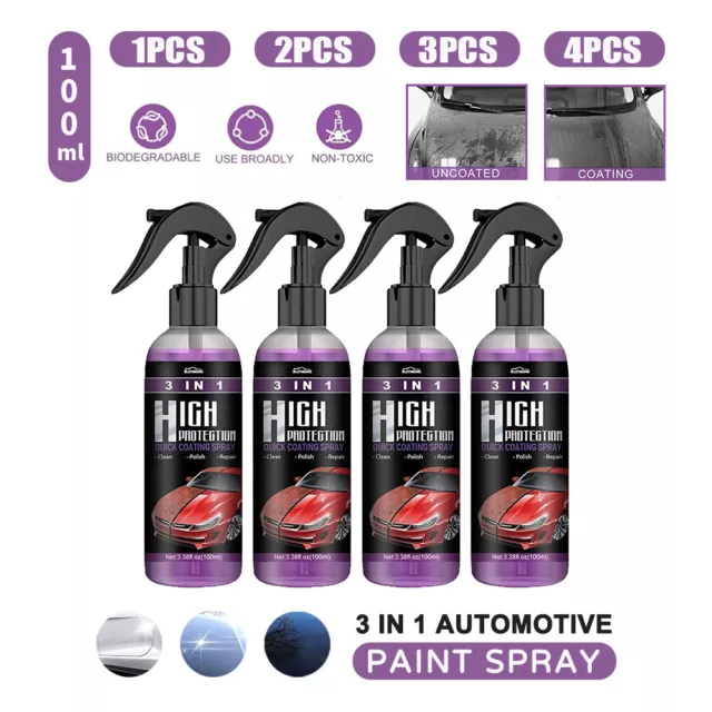 3pcs 3 in 1 High Protection Quick Car Coat Ceramic Coating Spray