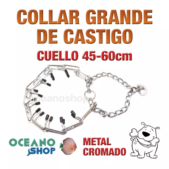 COLLAR DE CASTIGO PERRO CUELLO Gde 45-60cm ANCHO 3,5cm ADIESTRAMIENTO L14 1015