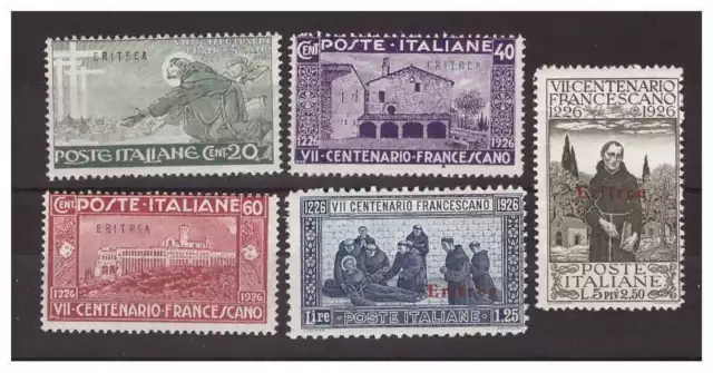 Eritrea 1926 - San Francesco Series New MH
