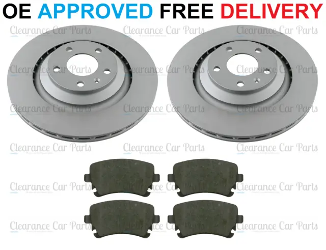 For Audi A6 C6 2.8 3.0 Fsi Tdi Rear Brake Discs And Pads Set 2004 To 2011 330Mm